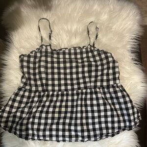 Love on a Hanger Black and White Checkered Tank Top